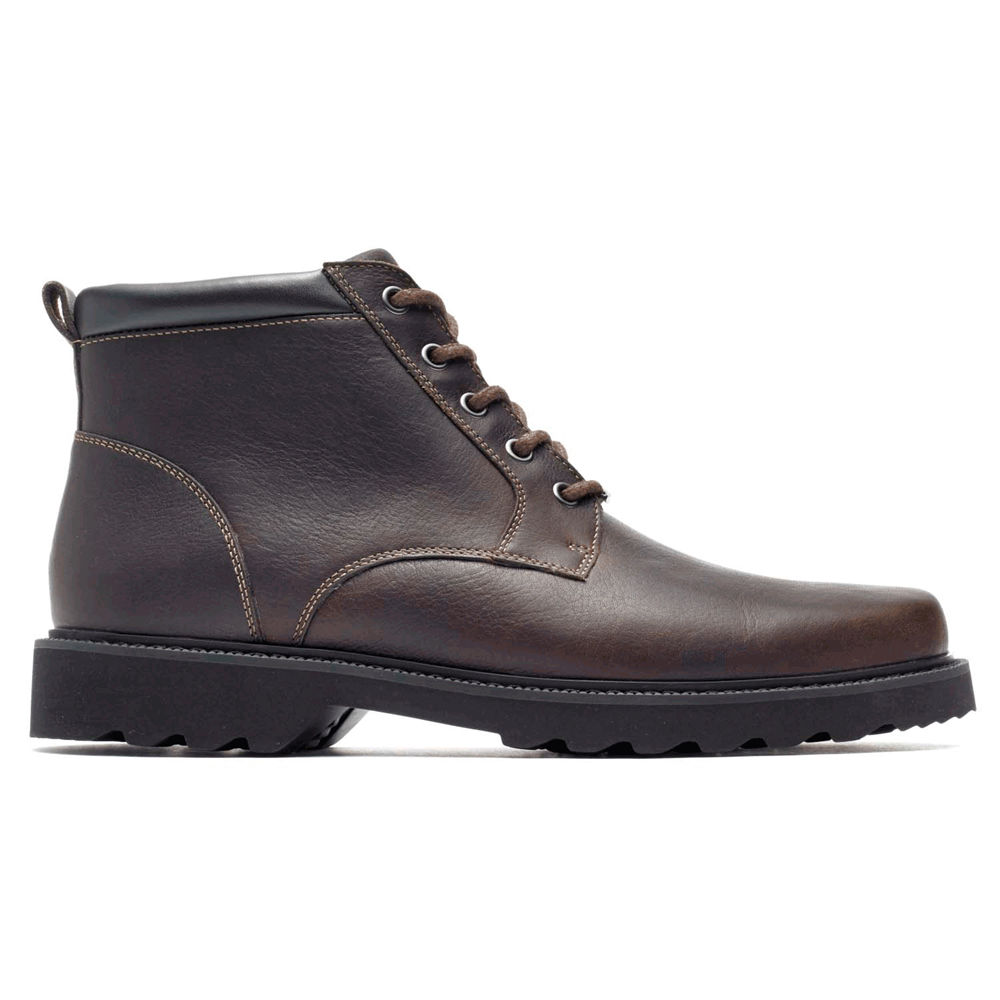 Rockport Boots For Mens Dark Brown - Northfield Waterproof Plain Toe - RS8572413